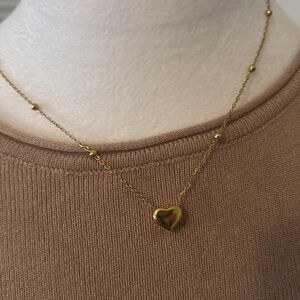 BaubleBar Gold Heart Charm Necklace